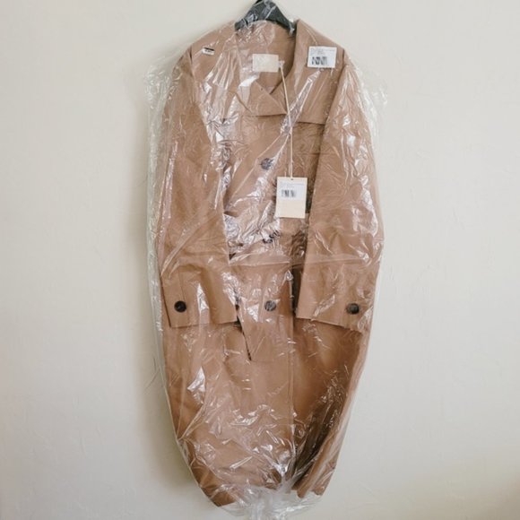 The Author High Neck Long Trench Coat - Picture 2 of 7